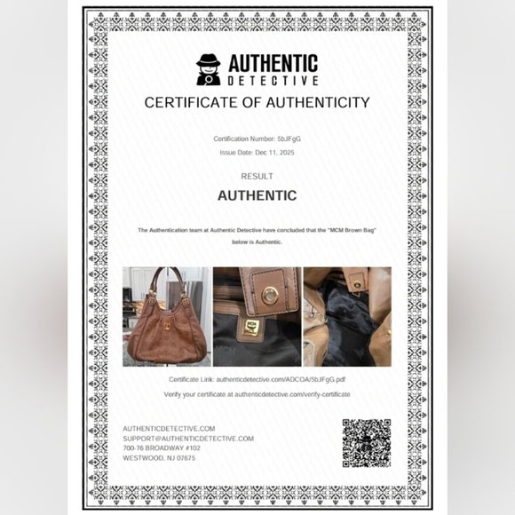 MCM Visetos Brown Leather Hobo Bag With COA - Picture 16 of 16